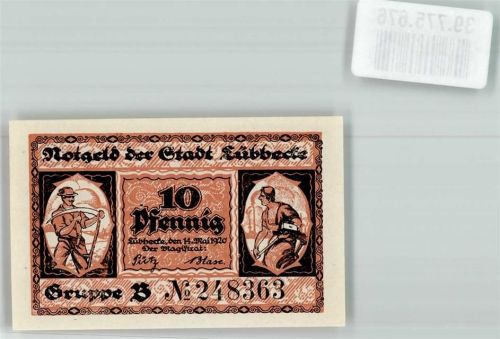 Lübbecke 1920 10 Pfennig Gruppe B No. 248363