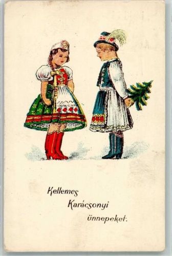 Budapest 1922 Tracht Weihnachten Ort lt. Stempel