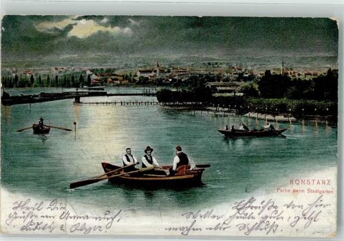 Konstanz 1905 Ruderboote vor dem Stadtgarten Verlag Dr. Trenkler Co. Bd. 141