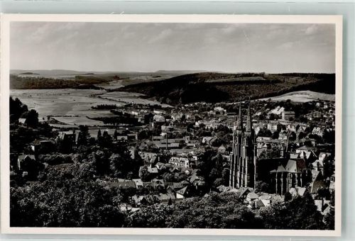 Marburg Blick vom Schloss auf Elisabethkirche