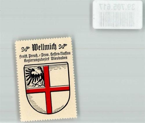 56346 W5422 Wellmich Vignette Freist. Preuß. Prov. Hessen-Nasssau Regierungsbezirk Wiesbaden