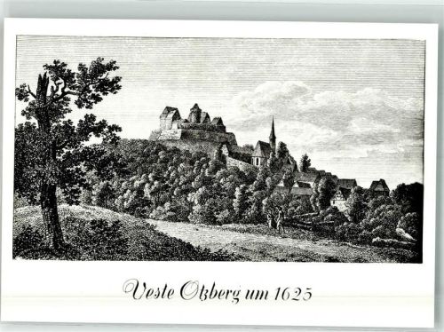 Otzberg Burg um 1625 Gasthaus nach Stich auf AK