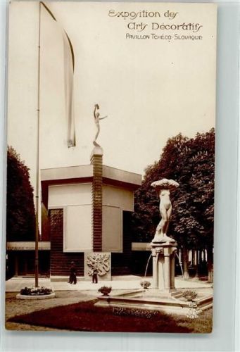 Paris Exposition Internationale des Arts Decoratifs Pavillon Tcheco-Slovaque Denkmal Akt