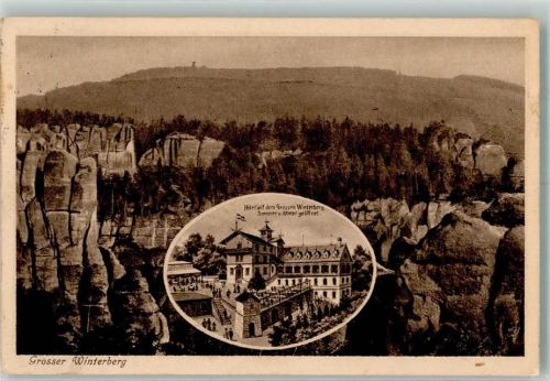 Bad Schandau 1921 Grosser Winterberg Hotel Hüttenstempel