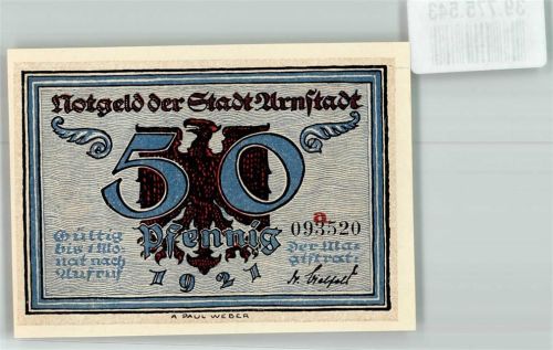 Arnstadt 1921 50 Pfennig a 093520