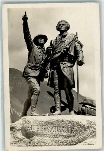 Chamonix-Mont-Blanc Horace-Benedict de Saussure Monument mit Jacques Balmat