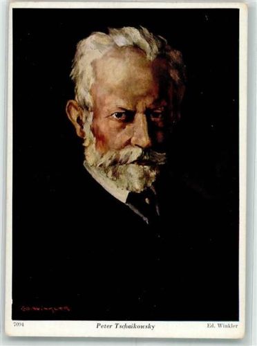 sign. Winkler Portrait des russischen Komponisten Peter Tschaikowsky F.A. Ackermanns Kunstverlag Nr. 7094