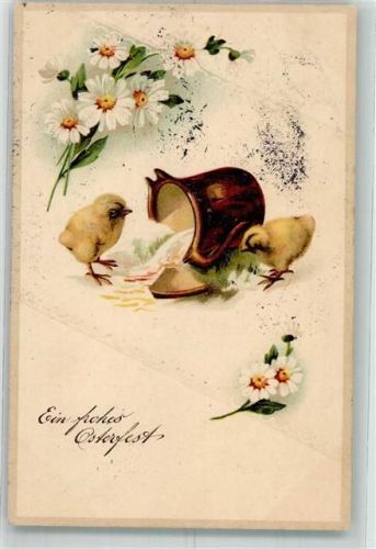 1912 Verlag HWB Serie 2223Ostern Milchkrug ausgelaufen Margeriten