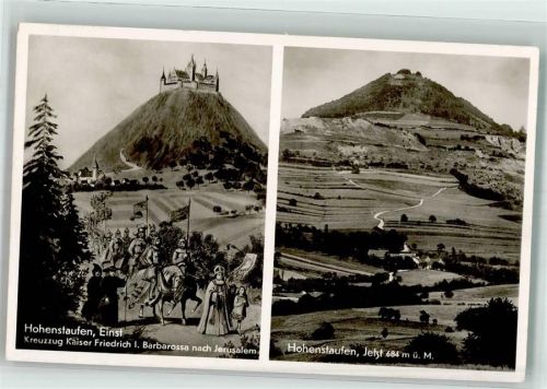 Hohenstaufen 1953 Burg Jreuzzug kaiser Friedrich I. Barborossa Notopfer Marke Berlin