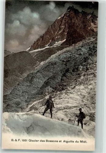 Chamonix-Mont-Blanc Seilschaft im ewigen Eis des Gletschers des Bossons et Aiguille du Midi Fotograf Franco-Suisse