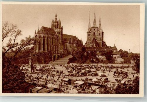 Erfurt 1934 Reichswinterhilfe-Lotterie Bild 102 Dom und Severikirche Das schöne Deutschland Fotograf Bissinger