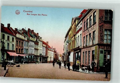 Courtrai 1916 rue Longue des Pierres Handlung Gasthaus Feldpost WK I 5. Ers.Div.