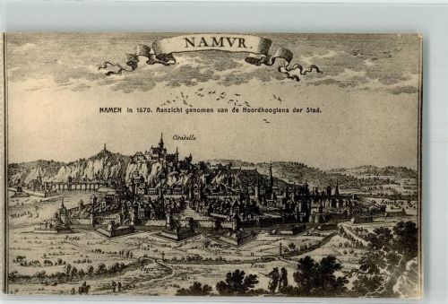 Namur Burg um 1670 nach einem Stahlstich