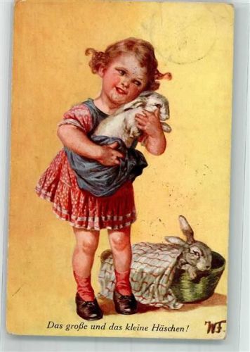 1937 Kind mit Hasen
