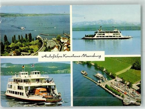 Konstanz Fliegeraufnahme vom Fährhafen in Konstanz und Meersburg mit den Fährschiffen Hegau und Thurgau