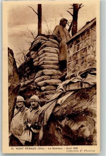 Passel 1918 Beobachtungsposten auf dem Mont Renaud Collection Flameng WK I