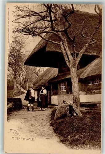 1900 Hotzenwald Plaudern vor dem Bauernhaus