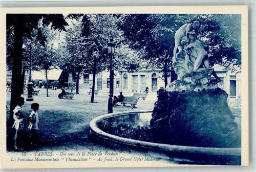 65000 Tarbes 1927 - Denkmal Brunnen Grand Hotel