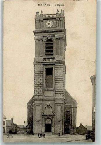 Harnes 1916 Kirche Feldpost WK I Garde-Cavalll-Div.
