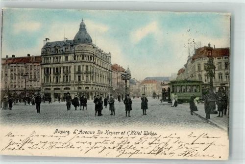 Antwerpen 1904 Straßenbahn Hotel Weber Avenue de Keyser