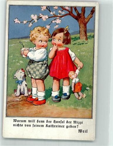 Kathreiner Kinder Puppe Hund Spruch