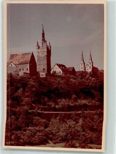 Bad Wimpfen Stadtkirche und Blauer Turm Foto Original aus Archiv eines Ansichtskartenverlags Ort handschriftlich