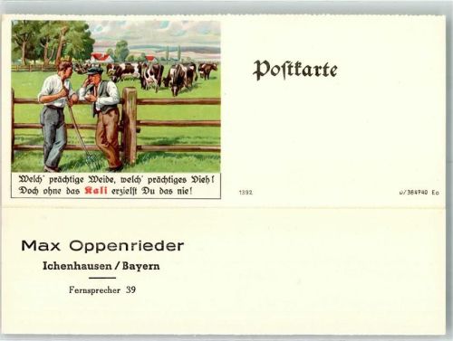 Ichenhausen Düngung der Weide für prächtiges Vieh mit Kali Firma Max Oppenrieder