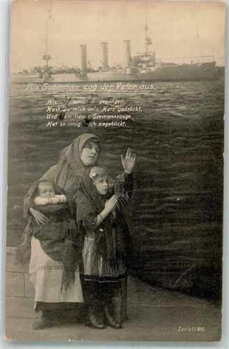1915 Die Familie verabschiedet sich von einem Seemann auf einem Linienschiff Feldpost Wilhelmshaven