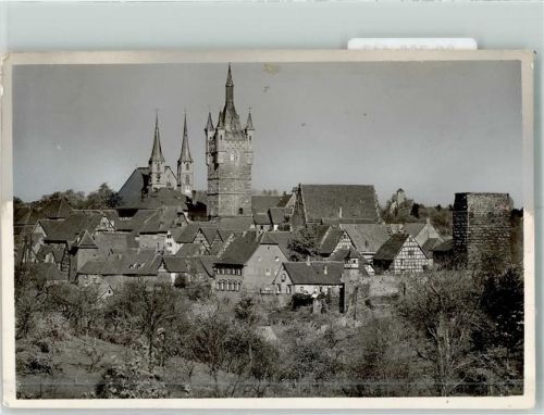 Bad Wimpfen mit Stadtkirche und Blauer Turm Foto Original aus Archiv eines Ansichtskartenverlags Ort handschriftlich