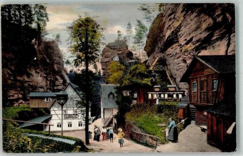 01848 O8352 Hohnstein 1913 - Cafe Rathewalder Mühle Sächsische Schweiz