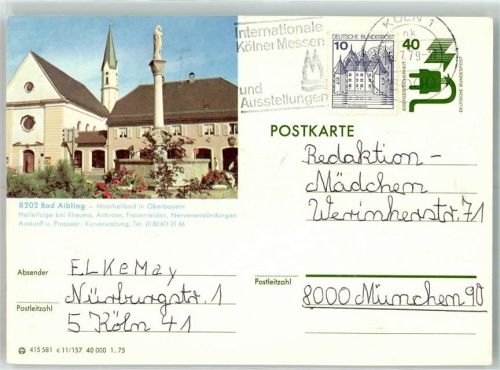 Bad Aibling 1979 Kirche Denkmal Säule