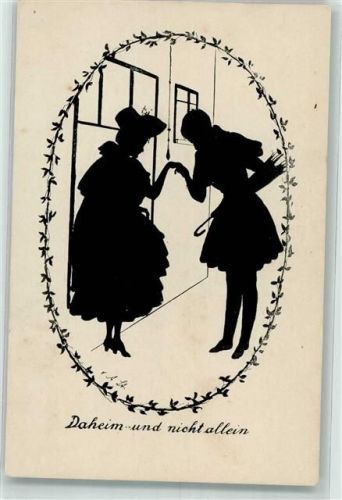 Verlag G.K.V.B. Serie 484/4 Handküsse Liebespaar Daheim und nicht allein