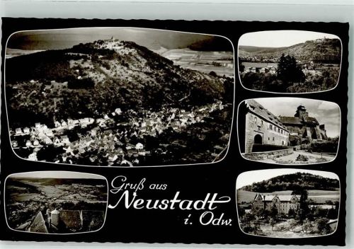 Neustadt Fliegeraufnahme des Ortes Burg Breuberg