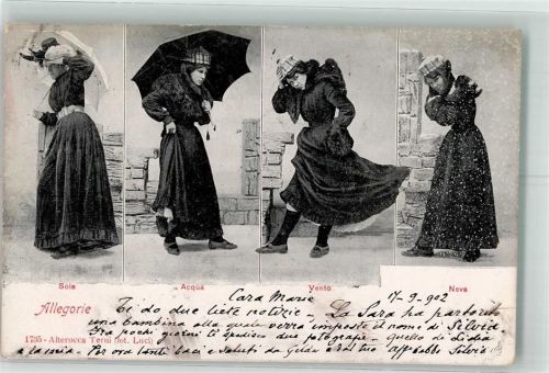 1902 Allegorie Sole Acqua Vento Neve