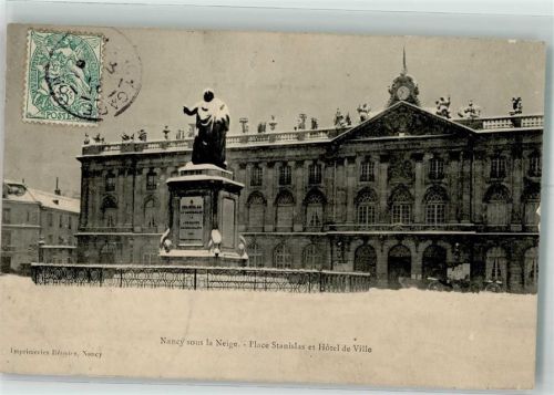 Nancy de Rathaus Place Stanislas Briefmarke Bildseite