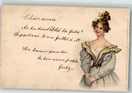 1899 T.S.N. Aquar-Postkarte Ser. XII No. 5704 Biedermeyerzeit