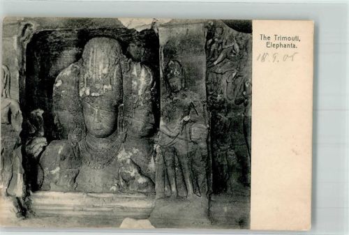 Bombay 1908 Denkmal The Trimouti Elephanta