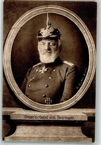 Der preußische Generaloberst Josias von Heeringen mit Pickelhaube Uniform und Eisernes Kreuz WK I Fotograf Bieber