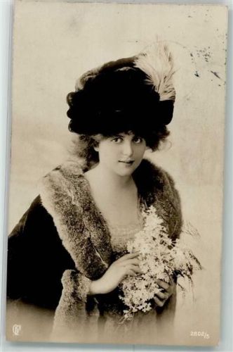 1910 Frau Hutmode Blumen GL Nr.2802-5