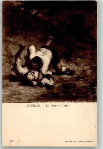 Paris sign. Daumier Honore Die Diebe und der Esel Musee du Louvre LL 494