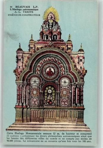 Beauvais 1908 Astronomische Uhr A. -L- Verite Ingenieur-Constructeur