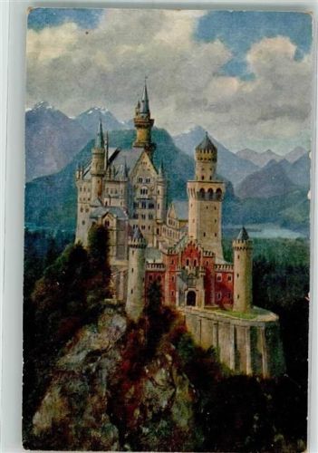Schwangau Schloss Neuschwanstein mit Schwan- u. Alpsee E. u. K. Heidelberg Nr. 81