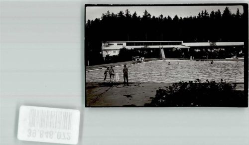 Neugablonz Schwimmbad Ort handschriftlich Foto Original aus Archiv eines Ansichtskartenverlags
