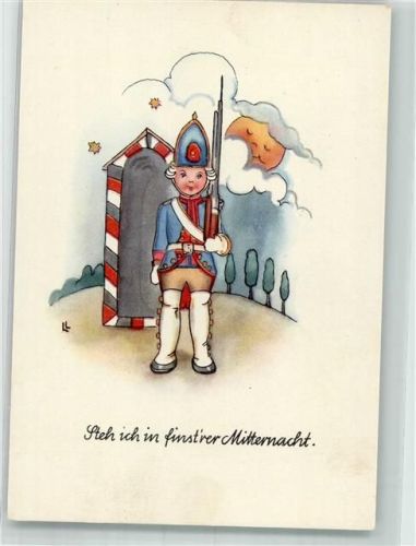 sign. Lauterborn Liesel Steh ich in finst`rer Mitternacht Paul Meyer Kunstverlag Nr. 70/10