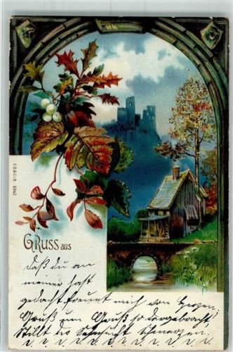 mit Glimmer/Glitzerauflage Burg Gruss aus EBCiB Nr.9347