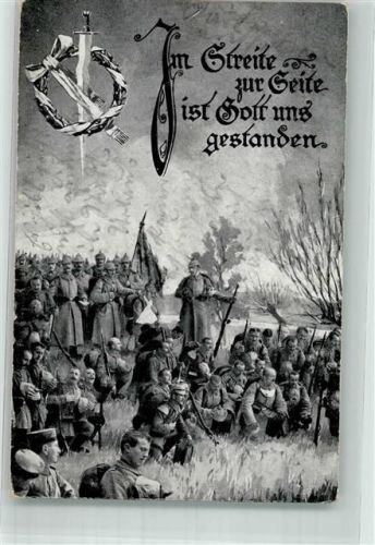Landser bedanken sich nach gewonnener Schlacht bei ihrem Gott Feldpost