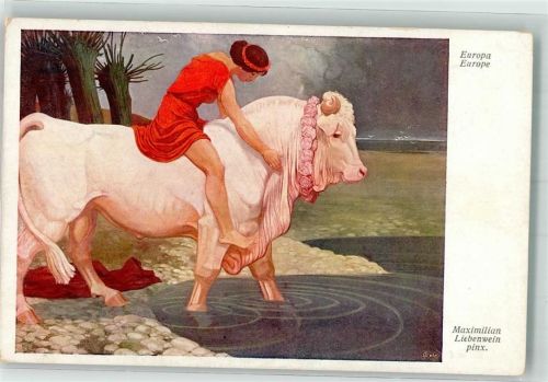 sign. Liebenwein Maximilian Europa Frau Rind B.K.W.I. Nr. 1617