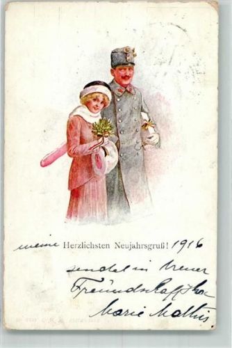 1917 Zweierbund Deutschland Österreich Uniform Frau Muff C.H.W. Nr. 2369