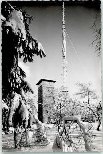 Herscheid Winter Aussichtsturm UKW-Sender Nordhelle Ort handschriftlich Reblin Foto Original aus Archiv eines Ansichtskartenverlags