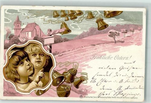 1902 Ostern Glocken Kinder Kunstverlag Rafael Neuber Serie XVII.